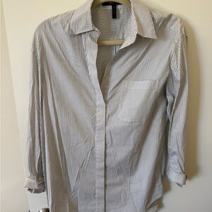 BCBGMaxAzria Black and White Striped Shirt